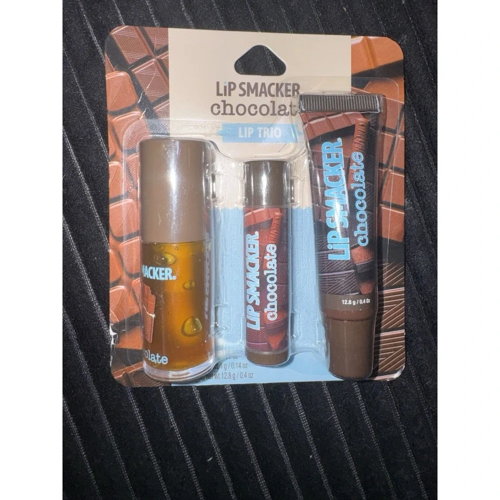 Lip Smacker Chocolate Lip Trio Set Lip Oil Balm Gift Set New Sealed